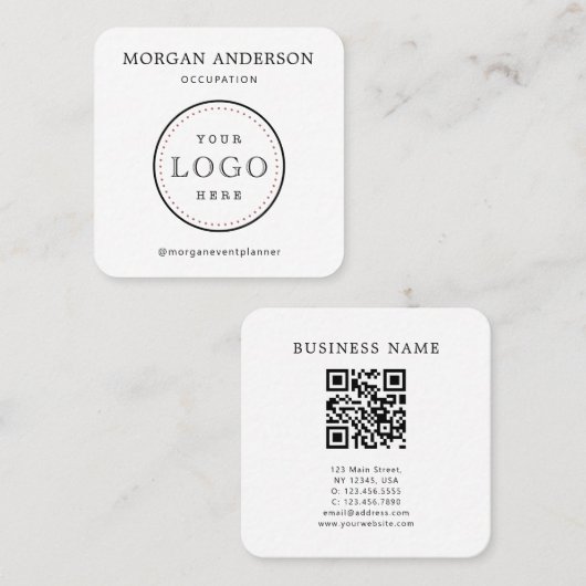 QRコードロミニマルゴ正方形名刺 スクエア名刺 (正面/裏面)