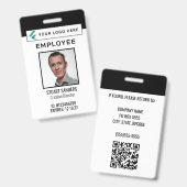 QRコードロ企業のゴ写真社員 バッジ (正面＆裏面)