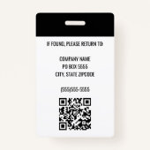 QRコードロ企業のゴ写真社員 バッジ (裏面)