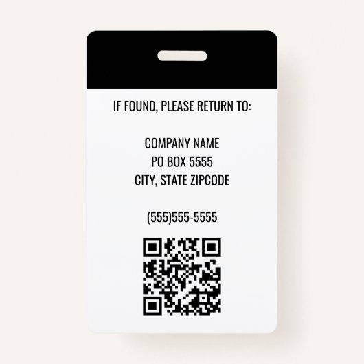 QRコードロ企業のゴ写真社員 バッジ (裏面)