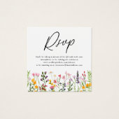 QRコードワイルドフラワーウェディングRSVPカード (正面)