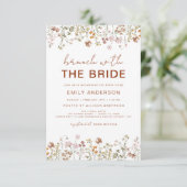 QRコードワイルドフラワーブライダルシャワーブランチ写真 招待状 (スタンド正面)