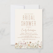 QRコードワイルドフラワーブライダルシャワー写真招待状 招待状 (正面)