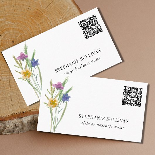 QRコードワイルドフラワープロフェッショナル名刺 名刺