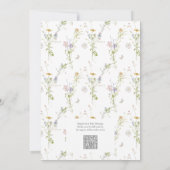 QRコードワイルドフラワー男女兼用ベビーシャワー 招待状 (裏面)