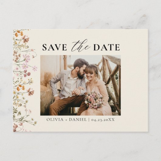 QRコードワイルドフラワー結婚フローラ 案内ポストカード (正面)