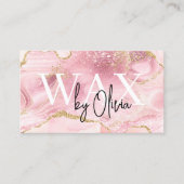 QRコードワックススペシャリストエステティシャンアゲートピンク 名刺 (正面)