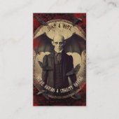 QRコードヴァンパイアラッフルヴィンテージドラキュラハロウィーン エンクロージャーカード (正面)