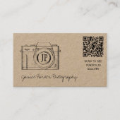 QRコードヴィンテージカメラカメラクラフト 名刺 (正面)