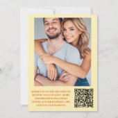 QRコードヴィンテージカラフルレトロ結婚フローラ 招待状 (裏面)