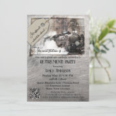 QRコードヴィンテージトレイン退職パーティー 招待状 (スタンド正面)