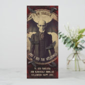 QRコードヴィンテージドラキュラヴァンパイアこうもりハロウィーン 招待状 (スタンド正面)