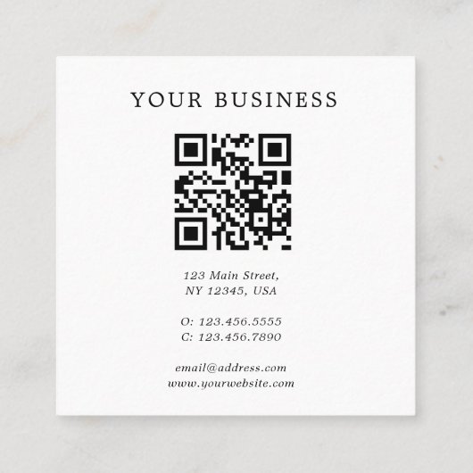 QRコードヴィンテージフラワースクウェア名刺 スクエア名刺 (裏面)