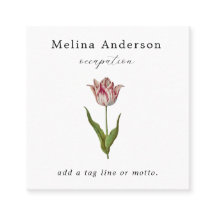 QRコードヴィンテージフラワースクウェア名刺