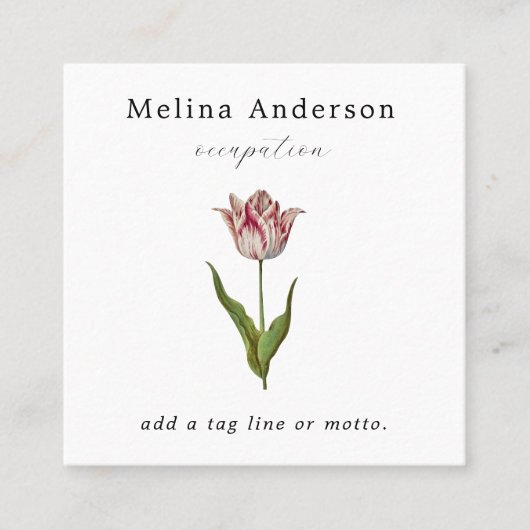 QRコードヴィンテージフラワースクウェア名刺 スクエア名刺 (正面)