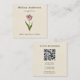 QRコードヴィンテージフラワースクウェア名刺 スクエア名刺