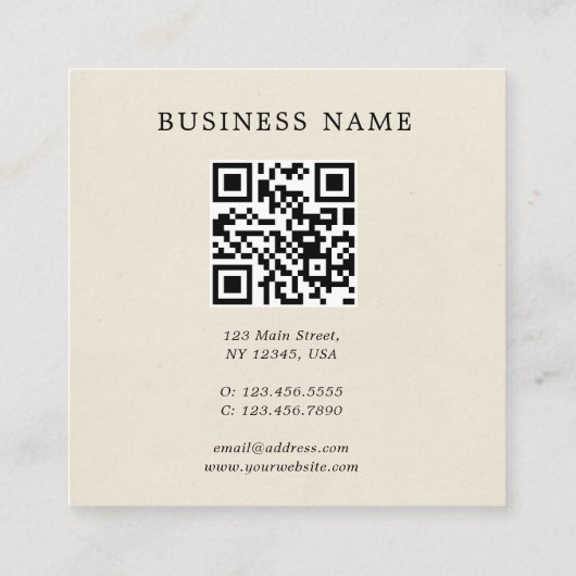 QRコードヴィンテージフラワースクウェア名刺 スクエア名刺 (裏面)