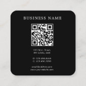 QRコードヴィンテージフラワーブラックスクウェア名刺 スクエア名刺 (裏面)