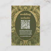 qrコードヴィンテージフローラ結婚アールヌーボー エンクロージャーカード (正面)