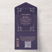 QRコードヴィンテージライブラリ結婚ブック オールインワン招待状 (内側)