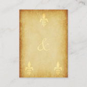 QRコードヴィンテージ金ゴールドフランスの(紋章の)フラ・ダ・リ詳細 エンクロージャーカード (裏面)