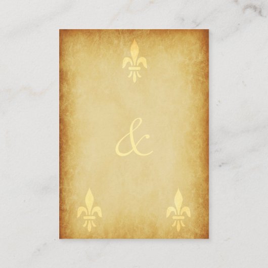 QRコードヴィンテージ金ゴールドフランスの(紋章の)フラ・ダ・リ詳細 エンクロージャーカード (裏面)