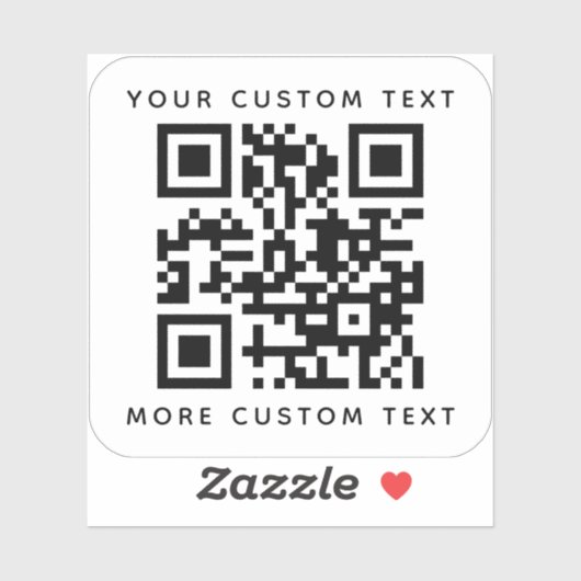 QRコード上下の文字の2行 シール (シート)