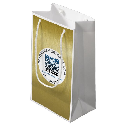 QRコード不動産仲介業者住宅 スモールペーパーバッグ (正面アングル)