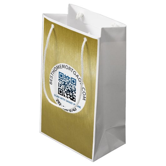 QRコード不動産仲介業者住宅 スモールペーパーバッグ (裏面アングル)