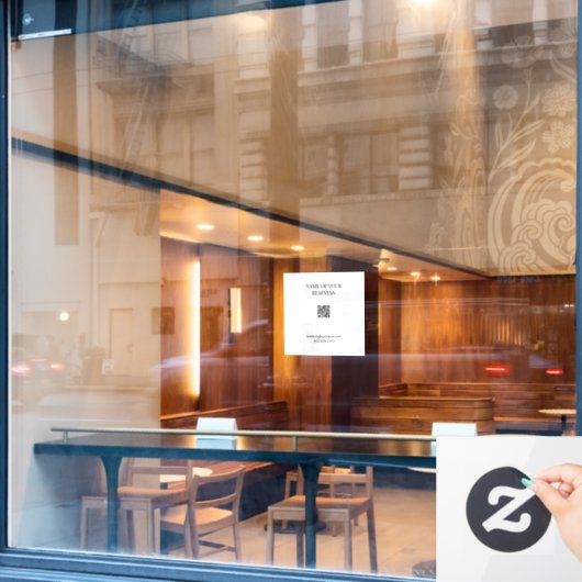 QRコード不透明ウィンドウの固定 ウィンドウサイン (カフェ窓)