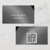 Qrコード中程度の黒いニートモダンシェード 名刺 (正面/裏面)