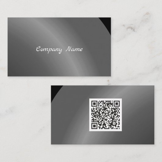 Qrコード中程度の黒いニートモダンシェード 名刺 (正面/裏面)