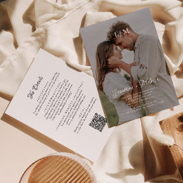 QRコード予算すべてモノグラムオーバーレイ結婚の 招待状