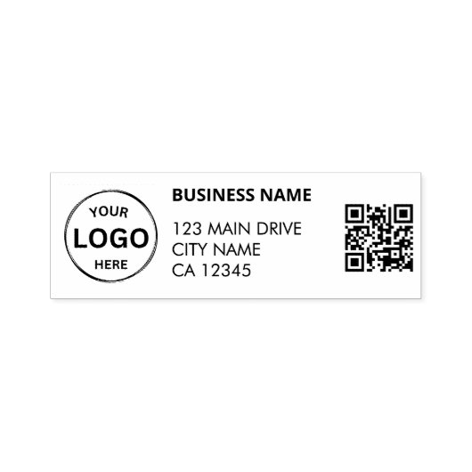 QRコード事業差出人住所プロフェッショナルロゴ セルフインキングスタンプ (デザイン)