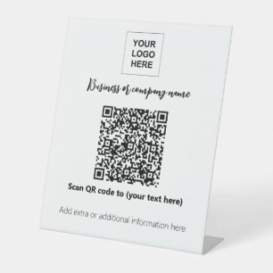 QRコード事業表のトップテンプレート 台座サイン