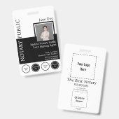QRコード付きのクラシックスタイルの公証人バッジ バッジ (正面&裏面)