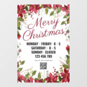 QRコード付きの休日シーズンの店舗の看板。 ウィンドウサイン (シート)