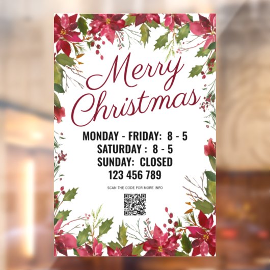 QRコード付きの休日シーズンの店舗の看板。 ウィンドウサイン (シート2)