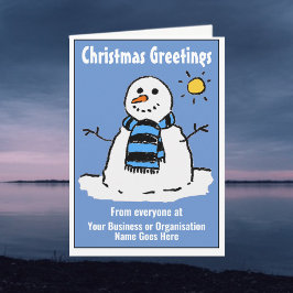 QRコード付きの楽しい雪だるま企業のクリスマスカード シーズンカード
