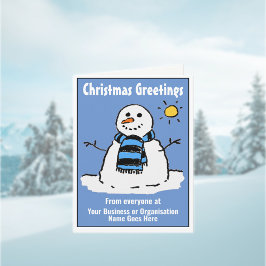 QRコード付きの楽しい雪だるま企業のクリスマスカード シーズンカード