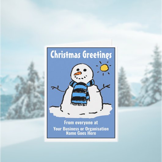 QRコード付きの楽しい雪だるま企業のクリスマスカード シーズンカード