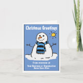 QRコード付きの楽しい雪だるま企業のクリスマスカード シーズンカード (正面)
