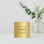 qrコード付きの豪華な黄金 スクエア名刺 (スタンド正面)