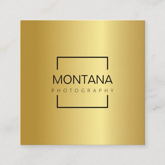 qrコード付きの豪華な黄金 スクエア名刺 (正面)