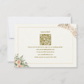 QRコード付きエレガントなフラワーハートの結婚式RSVP 出欠カード (裏面)