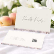 QRコード付きエレガントなユリの結婚式RSVPカード