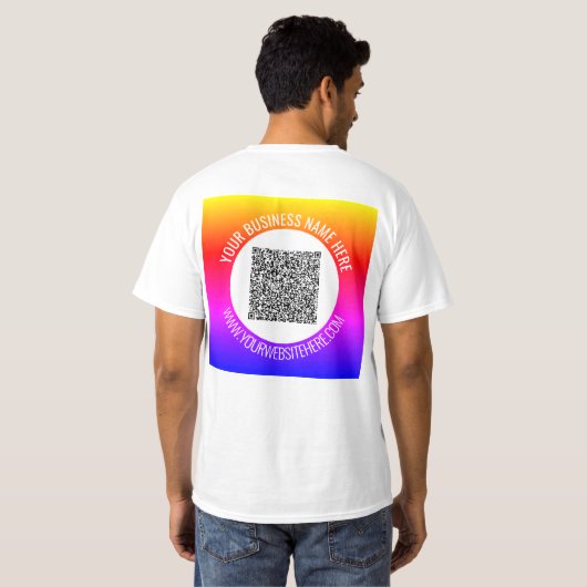 QRコード付きオリジナルTシャツ例 Tシャツ (裏面フル)