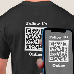 QRコード付きオンライン フォロー メッセージ Tシャツ