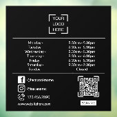 QRコード付きオーダーメイドロゴ 開店時間 ウィンドウサイン (シート3)