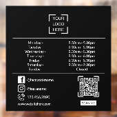 QRコード付きオーダーメイドロゴ 開店時間 ウィンドウサイン (シート2)